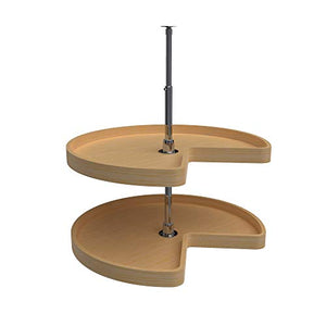 Wooden 2-Shelf Kidney Shaped Lazy Susan Turntable