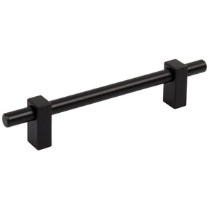 128 mm Center-to-Center Matte Black with Polished Chrome Larkin Cabinet Bar Pull