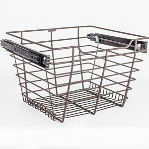 Hardware Resources Chrome Closet Pullout Basket 14" D x 17" W x 11" H