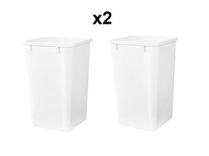 Rev-A-Shelf RV-1024-52 27 Quart Plastic Replacement Kitchen Trash Waste Container, White, Pair
