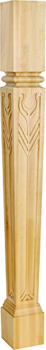 Hardware Resources P64-5-42-RW Post with Tapered Cove Ogee Groove Styling, 42"H x 5"W