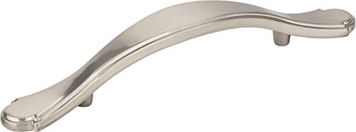Elements 3108SN 3 inch Center Footed Cabinet Pull, Satin Nickel Finish