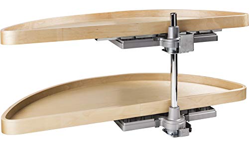 Hardware Resources 38" Half-Moon Lazy Susan Set with Wood Trays