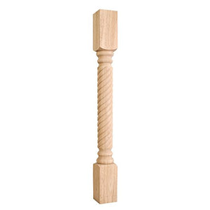 Home Decor P3OK Wood Post with Rope Pattern (Island Leg) - Oak