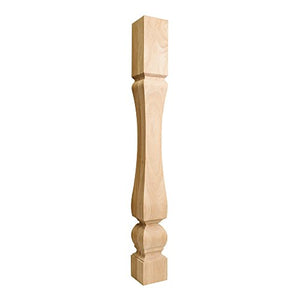 Baroque Wood Post (Island Leg). 3-3/4" x 3-3/4" x 35-1/2". Species: Mapl