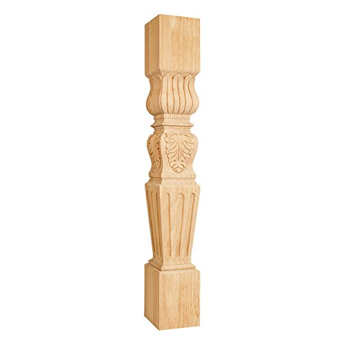 Turned Acanthus Fluted Hand Carved Post (Maple)