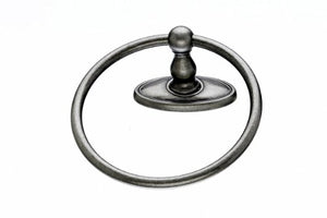 Top Knobs ED5APC Bath Edwardian Collection 2.5 Inch Towel Ring with Oval Backplate, Antique Pewter Finish