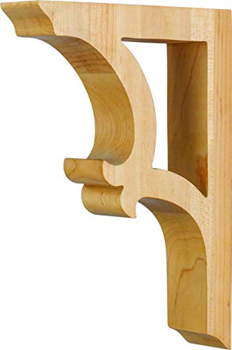 Acanthus Solid Wood Bar Bracket Corbel (3" x 7" x 10", Cherry)