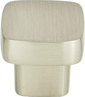 Atlas Homewares A908 Chunky Knobs 1 Inch Square Cabinet Knob, Brushed Nickel