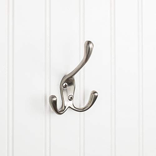 Elements YT40-400SN Kingsport 4" Traditional Triple Prong Robe Hook