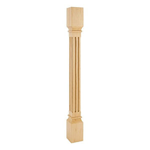 Maple Wood- 3-1/2" Square x 35-1/2" Fluted Post-