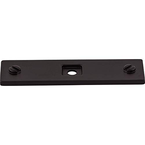 Top Knobs TK741BLK Barrington Collection 3" Channing Backplate, Flat Black