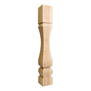 Baroque Wood Post (Island Leg). 5" x 5" x 35-1/2". Species: Alder.