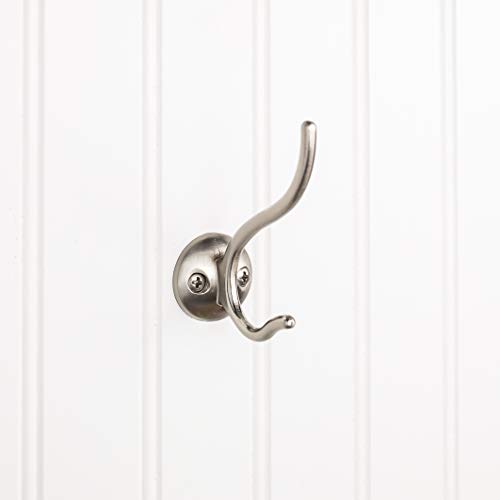 Elements YD30-381SN Naples 3-13/16" Traditional Double Prong Robe Hook