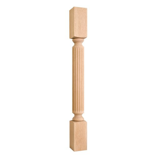 Fluted Pattern Wood Post (Rubberwood)