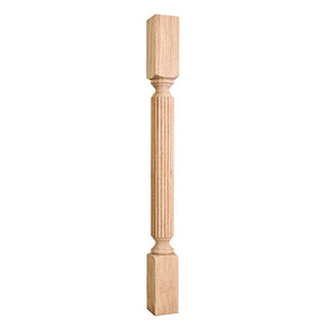 Wood Post with Reed Pattern (Island Leg). 3" x 3" x 42". Species: Rubberwoo