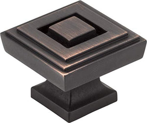 Delmar Cabinet Knob - 1 1/4" Square in Brushed Pewter