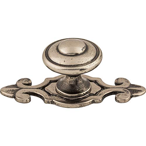 Top Knobs M464 Canterbury Knob w/Back Plate Pewter