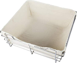 Canvas basket liner for POB1-14296 basket. Features hook and loop fasteners for a secure fit. Machine washable. Tan Canvas.