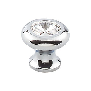 Top Knobs TK846PC Serene Collection 1-3/16" Clear Crystal Knob, Polished Chrome Base