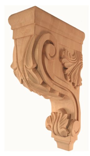 Home Decor CORE-OK Acanthus Wood Bar Bracket Corbel - Oak