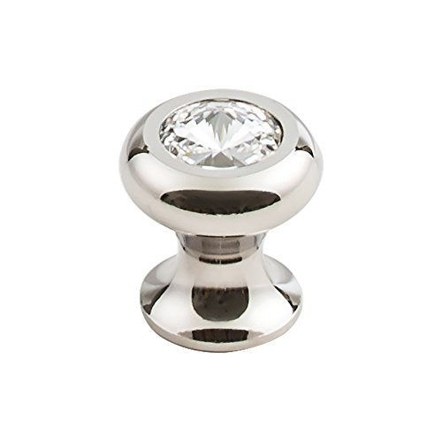 Top Knobs TK845PN Serene Collection 15/16" Clear Crystal Knob, Polished Nickel Base