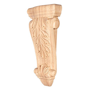 Home Decor CORK-3OK Low Profile, Medium Wood Corbel with Acanthus Detail - Oak