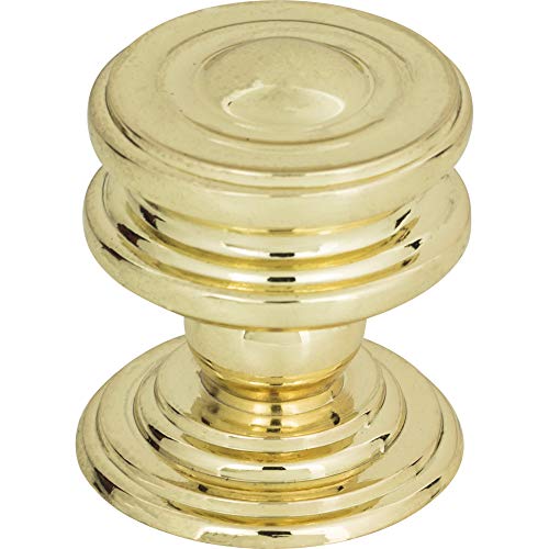 Atlas Homewares 376-PB Campaign Round Knob, Polished Brass