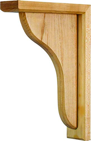 Traditional Simple Wood Bar Bracket Corbel - 2" Wide X 8" Deep X 12" Tall (Cherry)