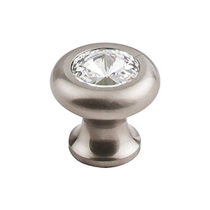 Top Knobs TK846BSN Serene Collection 1-3/16" Clear Crystal Knob, Brushed Satin Nickel Base
