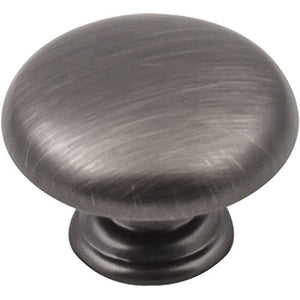 1-3/16" Diameter Mushroom Cabinet Knob. Packaged with one 8-32 x 1" and one 1-1/4" break-away screw. Finish: Brushed Pewter