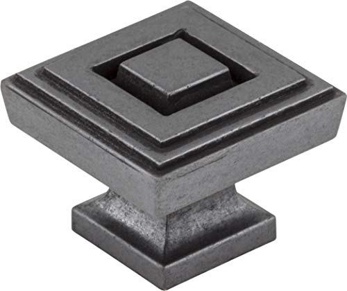 Delmar Cabinet Knob - 1 1/4" Square in Brushed Pewter