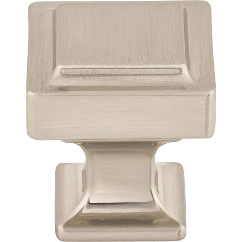 Top Knobs TK701BSN Transcend Collection 1-1/8" Ascendra Square Knob, Brushed Satin Nickel