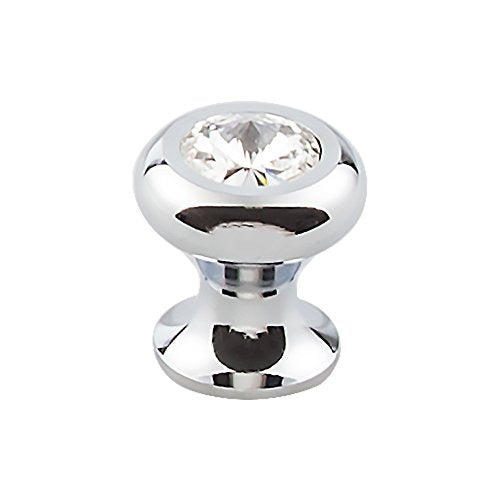 Top Knobs TK845PC Serene Collection 15/16" Clear Crystal Knob, Polished Chrome Base