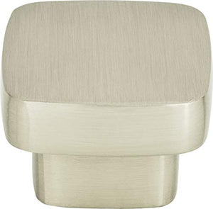 Atlas Homewares A909 Chunky Knobs 1-3/8 Inch Square Cabinet Knob, Brushed Nickel