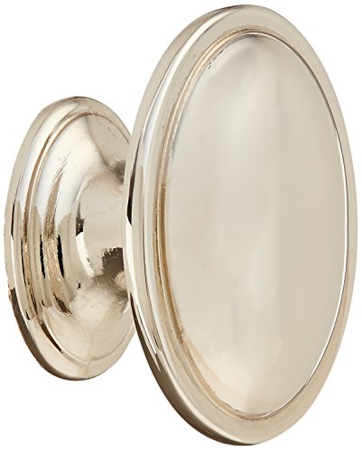 Atlas Homewares 316-PN 1.33-Inch Austen Oval Knob from The Austen Collection, Polished Nickel