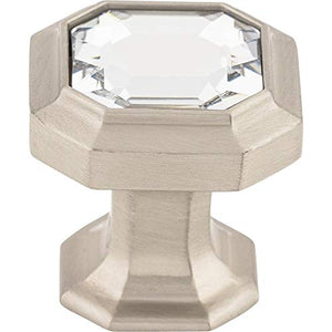 Crystal Emerald Cabinet Knob - 1 1/8" Square