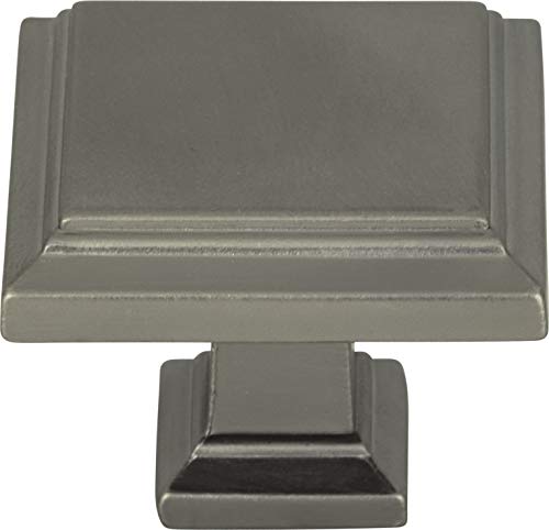 Atlas Homewares 289-SL Sutton Place Collection 1.25 Inch Square Cabinet Knob, Slate Finish