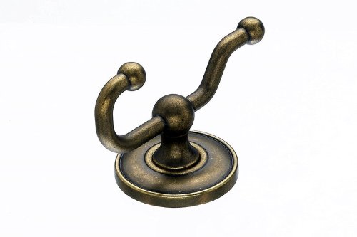 Top Knobs ED2GBZD Edwardian Bath Double Hook - Greman Bronze - Plain Back Plate