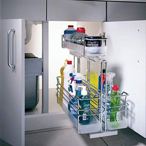Richelieu 5153140 PORTERO 10-3/4" Wide Under Sink Pull Out Organizer with 3 Baskets and Soft Close Slides