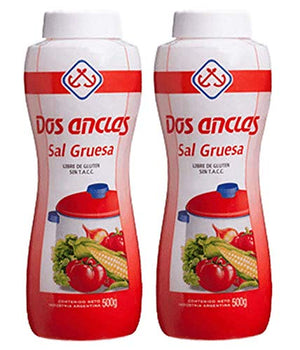 DOS ANCLAS Sal Gruesa 500 grs. - 2 Pack / Coarse Salt 17.63 oz. - 2 Pack.