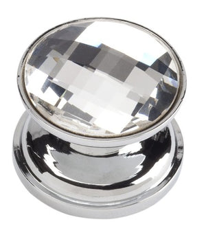 Atlas Homewares 3197 Crystal Collection .87-Inch Round Large Crystal Knob, Polished Chrome