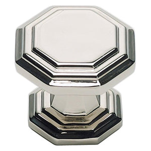 Atlas Homewares 319-PN 1.25-Inch Dickinson Octagon Knob from the Dickinson Collection, Brushed Nickel