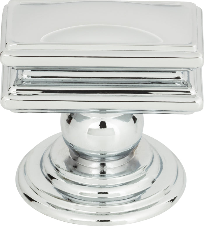 Atlas Homewares Campaign Rectangle Knob 1 1/2 Inch Polished Chrome 377-CH