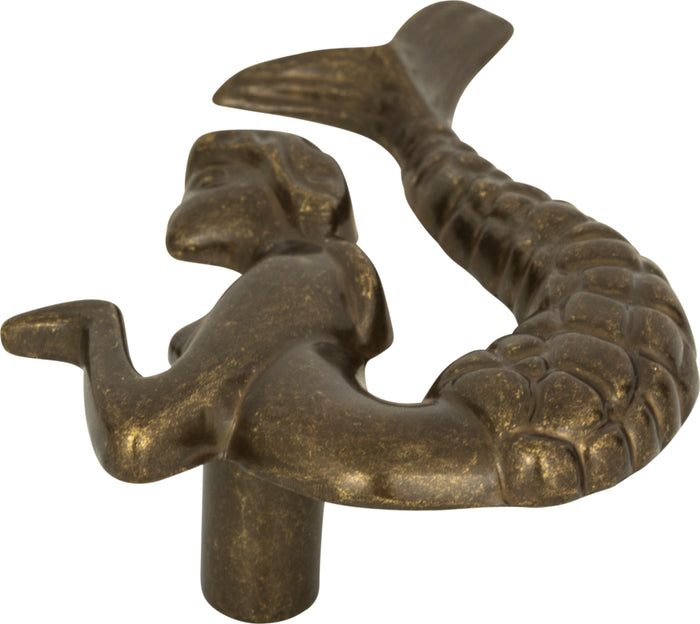Atlas Homewares Mermaid Knob Right 2 1/2 Inch Burnished Bronze 190R-BB