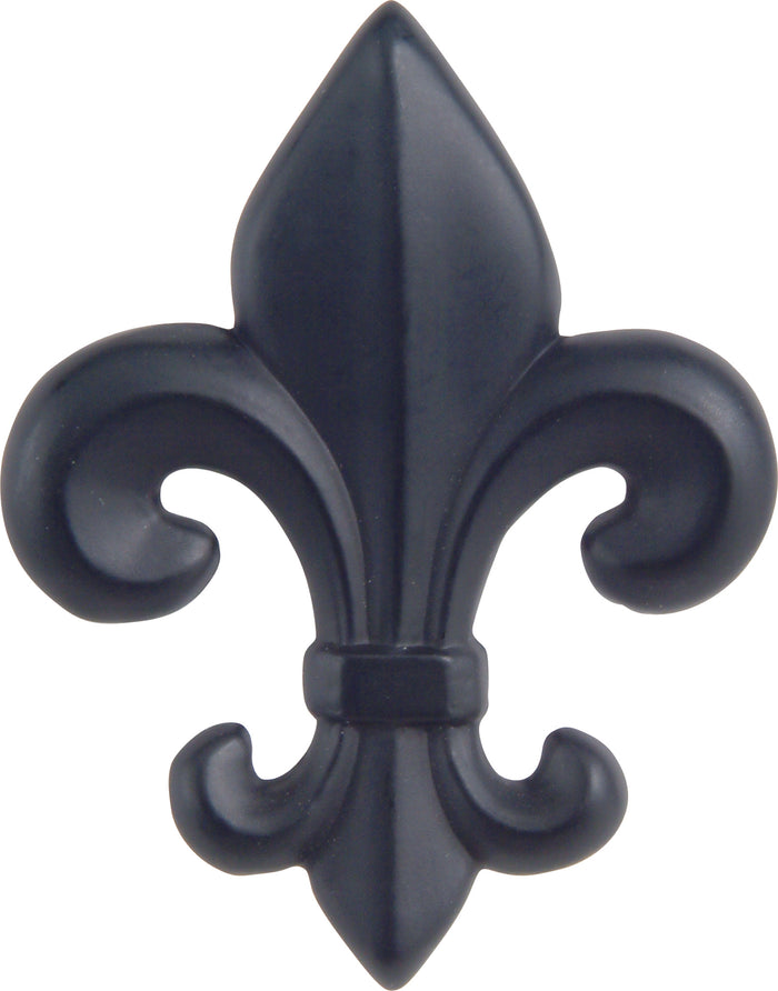 Atlas Homewares Fleur de lys Knob 2 1/4 Inch Matte Black 4006-BL